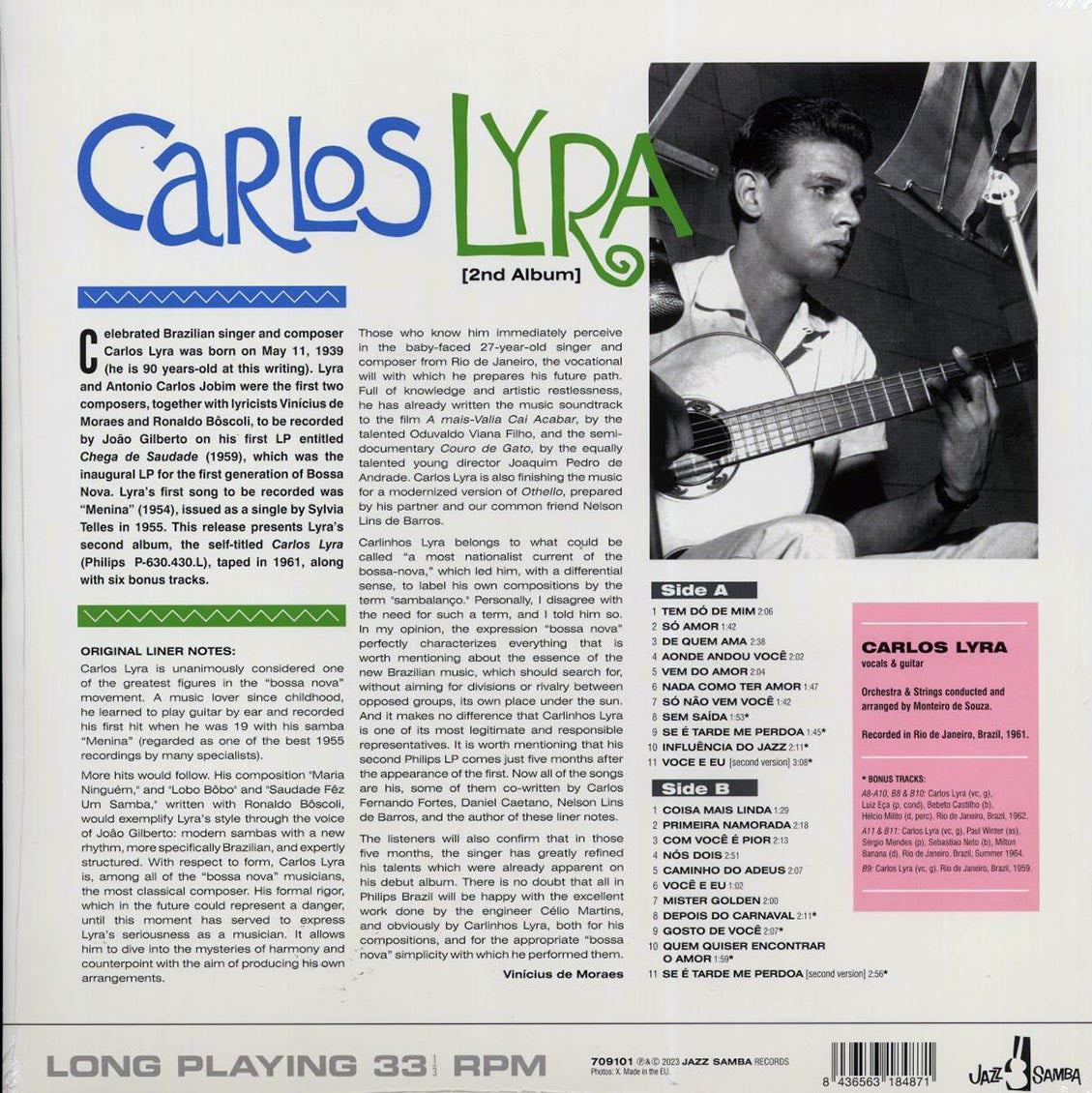 Carlos Lyra - Carlos Lyra (+8 bonus tracks) (ltd. ed.) (180g) - Vinyl LP, LP