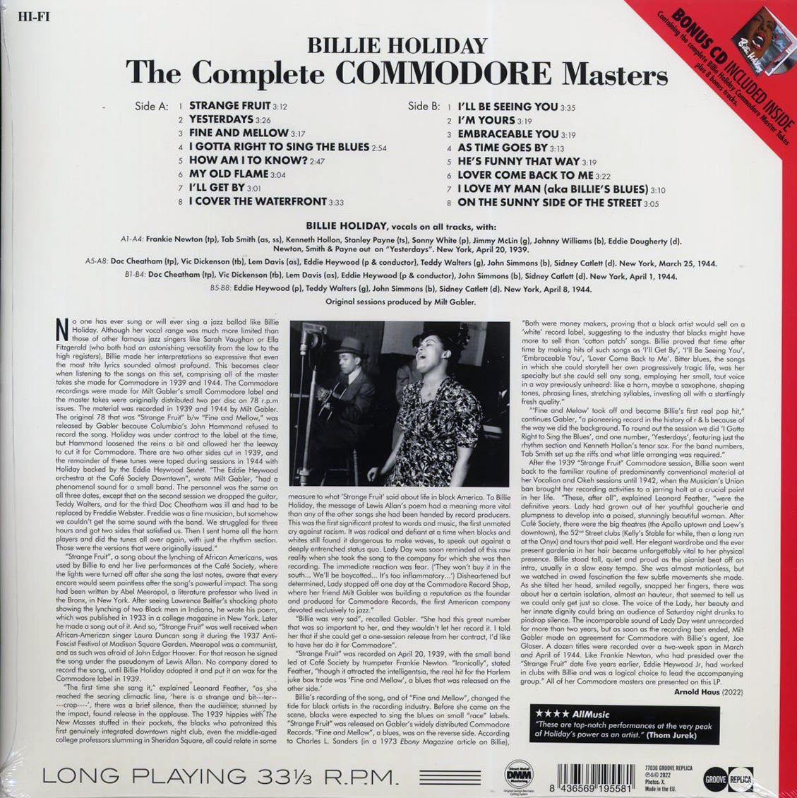 Billie Holiday - The Complete Commodore Masters (+8 bonus tracks) (ltd. ed.) (180g) (incl. CD) - Vinyl LP, LP