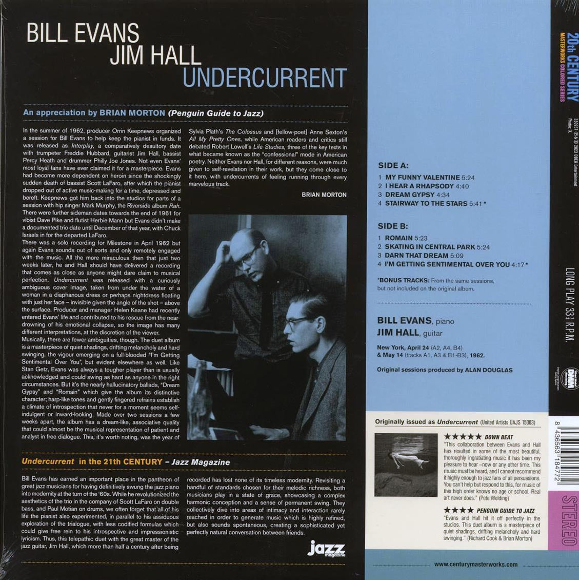 Bill Evans, Jim Hall - Undercurrent (+2 bonus tracks) (ltd. ed.) (180g) (blue vinyl) - Vinyl LP, LP