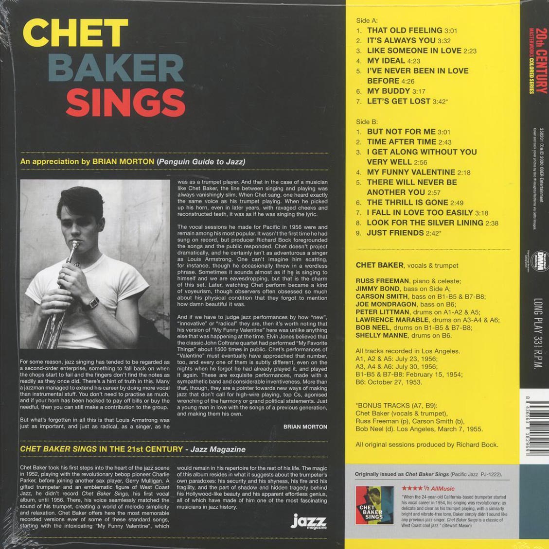 Chet Baker - Sings (+2 bonus tracks) (ltd. ed.) (180g) (yellow vinyl) - Vinyl LP, LP