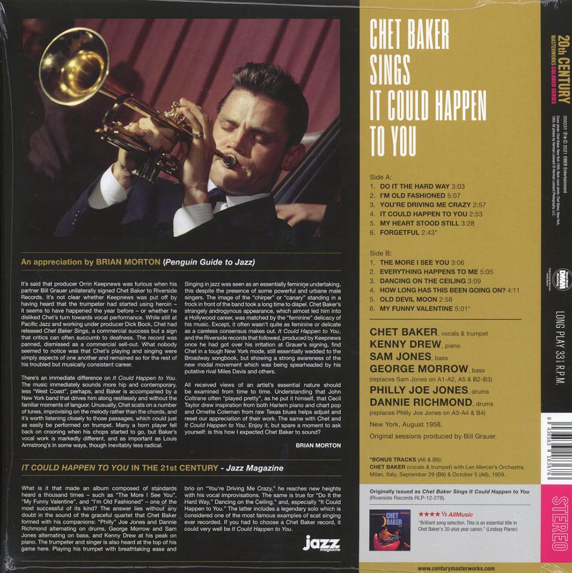 Chet Baker - Sings It Could Happen To You (+2 bonus tracks) (ltd. ed.) (180g) (yellow vinyl) - Vinyl LP, LP