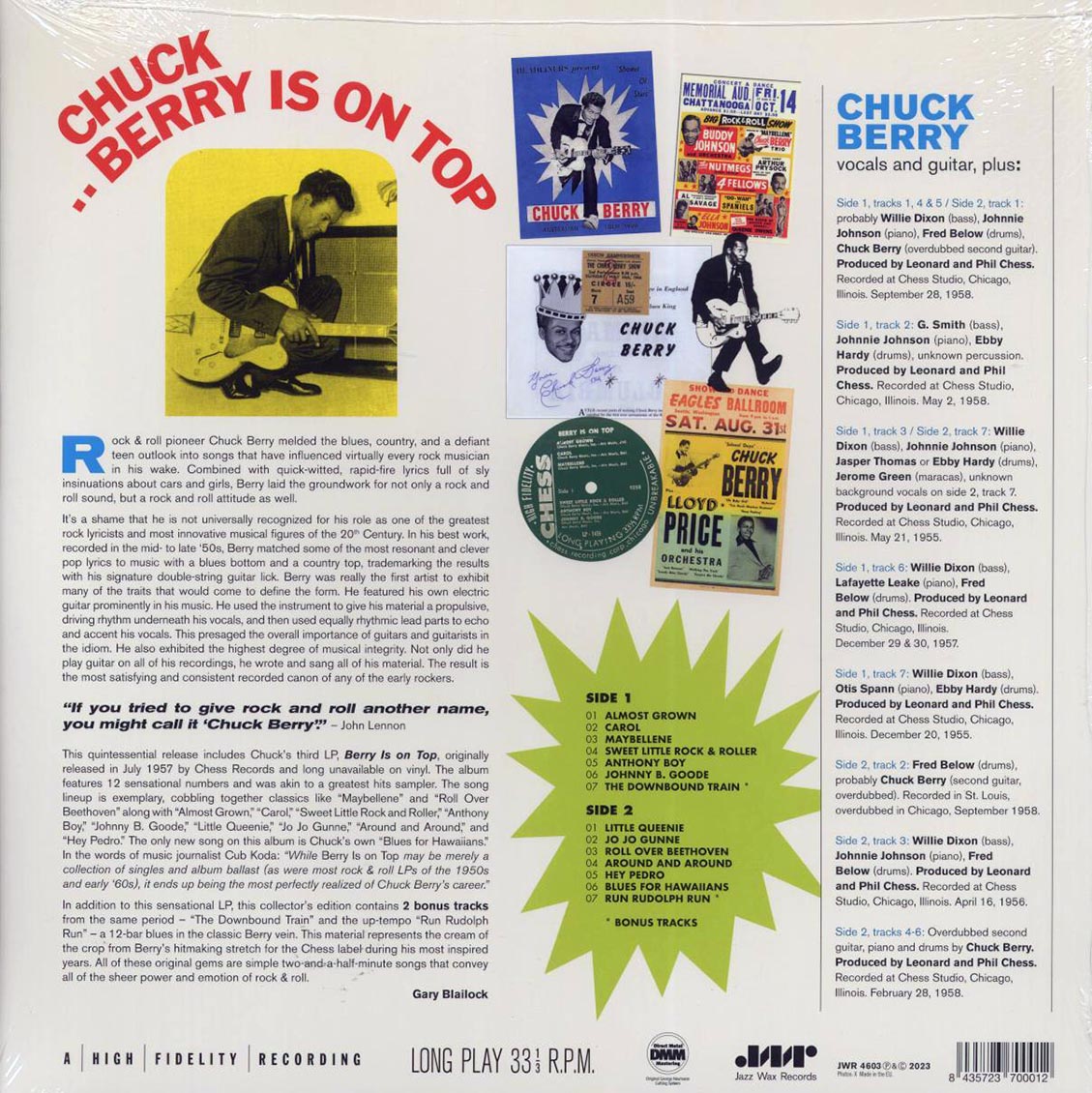 Chuck Berry - Berry Is On Top (+2 bonus tracks) (ltd. ed.) (180g) - Vinyl LP, LP