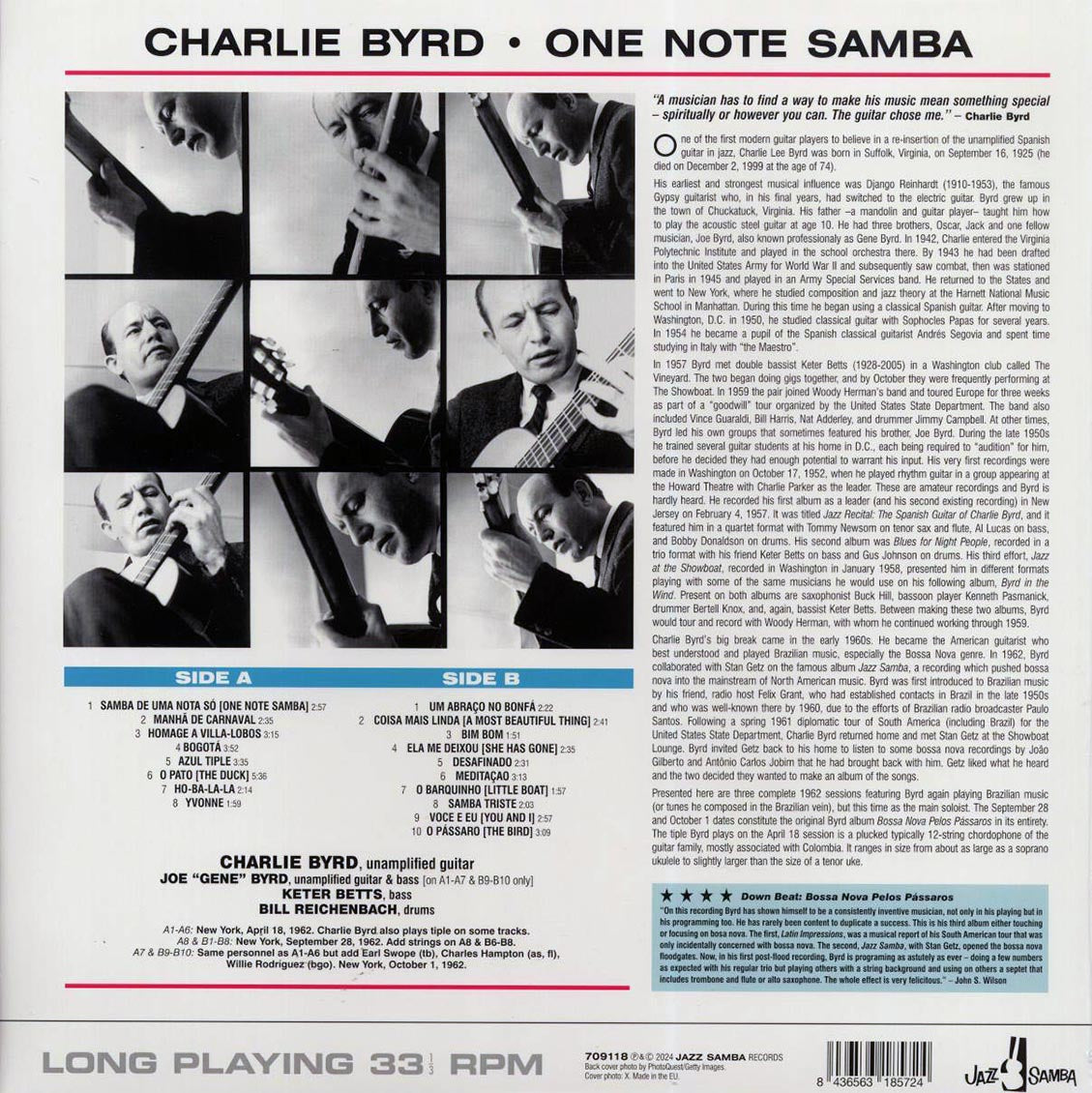 Charlie Byrd - One Note Samba (+bonus tracks) (ltd. ed.) (180g) - Vinyl LP, LP
