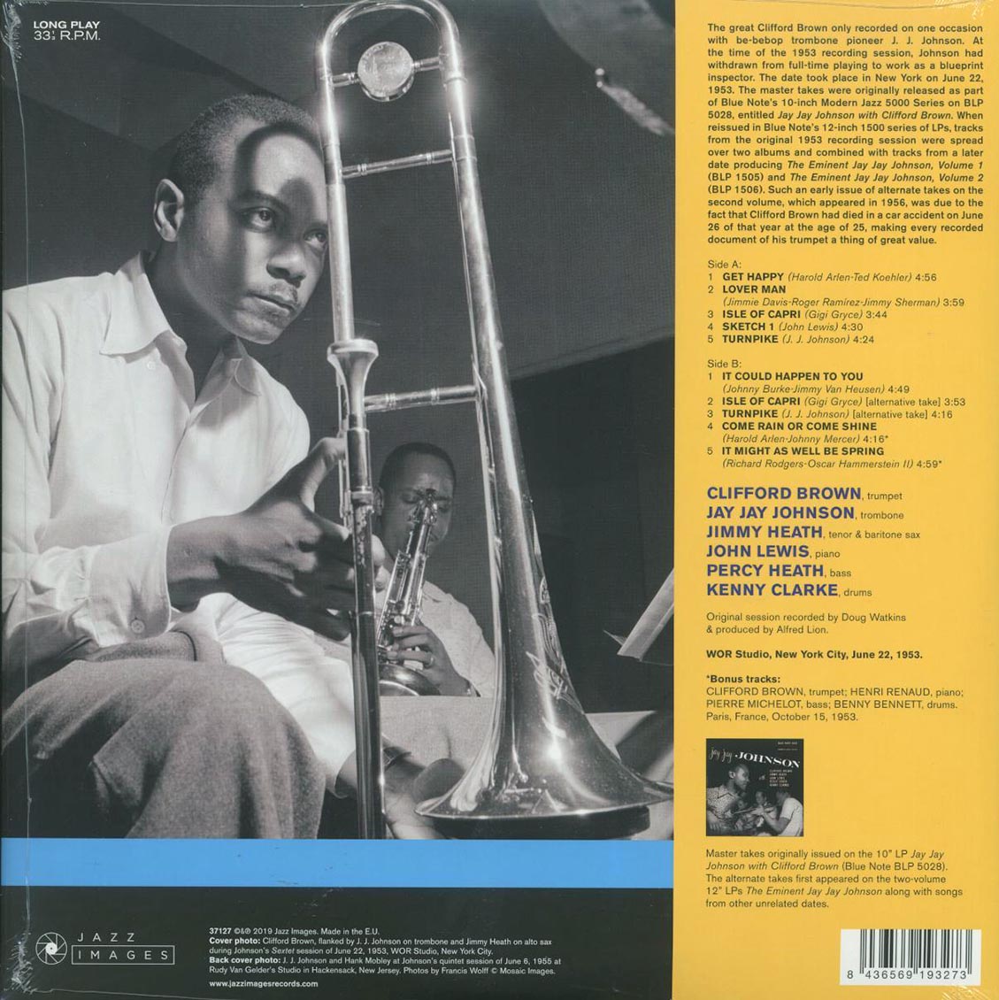Clifford Brown, JJ Johnson - Get Happy (+2 bonus tracks) (ltd. ed.) (180g) - Vinyl LP, LP