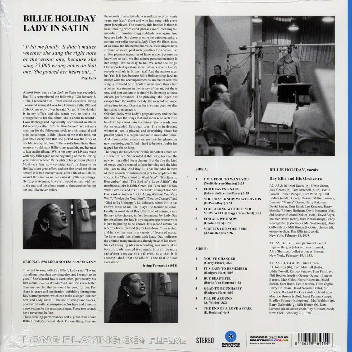 Billie Holiday - Lady In Satin (ltd. ed.) (180g) (blue vinyl) - Vinyl LP, LP