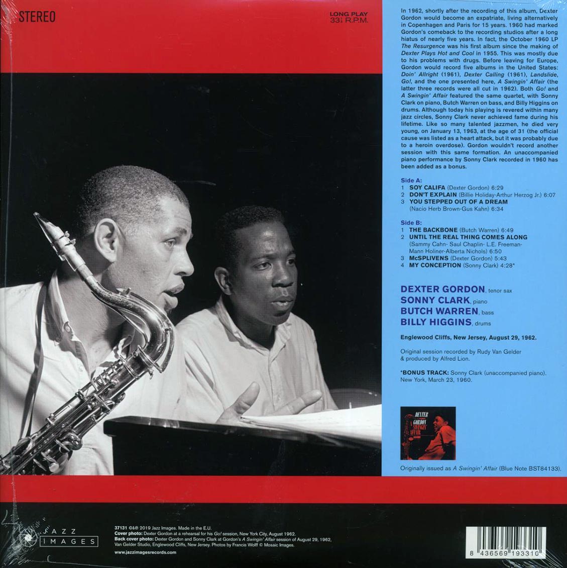 Dexter Gordon - A Swingin' Affair (+bonus track) (ltd. ed.) (180g) - Vinyl LP, LP