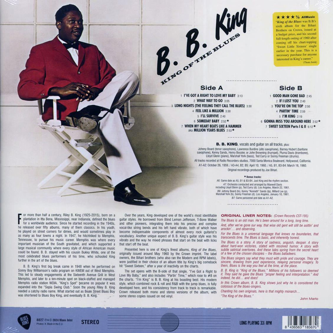 BB King - King Of The Blues (+4 bonus tracks) (ltd. ed.) (180g) - Vinyl LP, LP