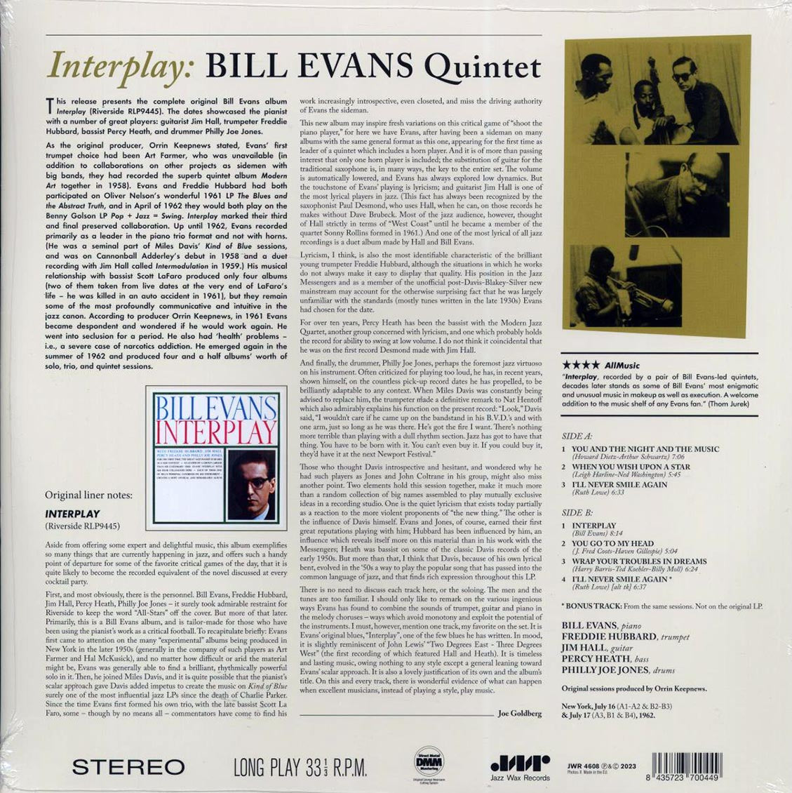 Bill Evans Quintet - Interplay (+bonus track) (ltd. ed.) (180g) - Vinyl LP, LP