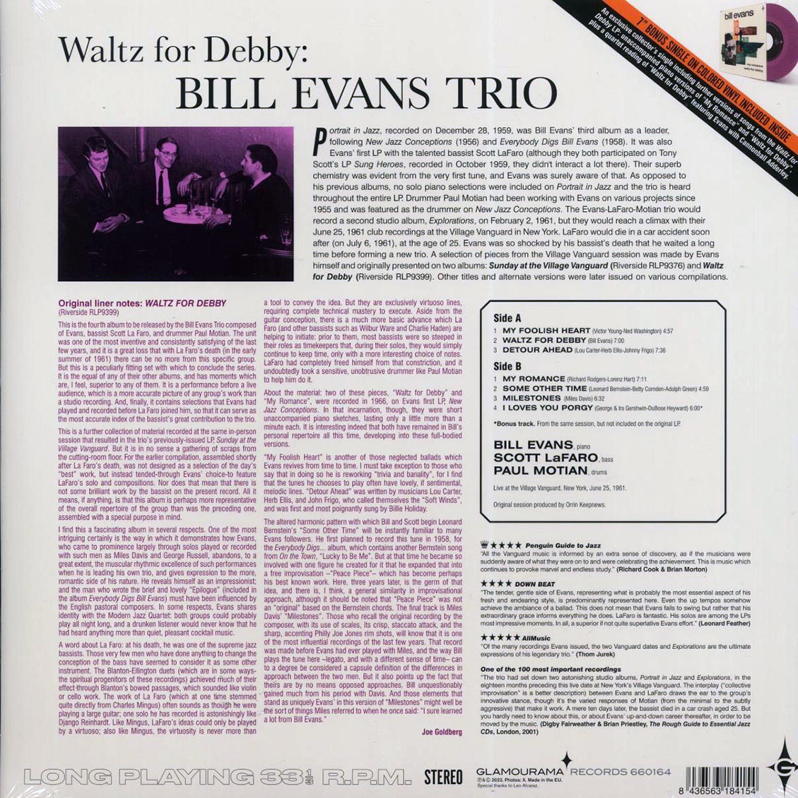 Bill Evans - Waltz For Debby (+bonus track) (ltd. ed.) (180g) (incl. 7") - Vinyl LP, LP