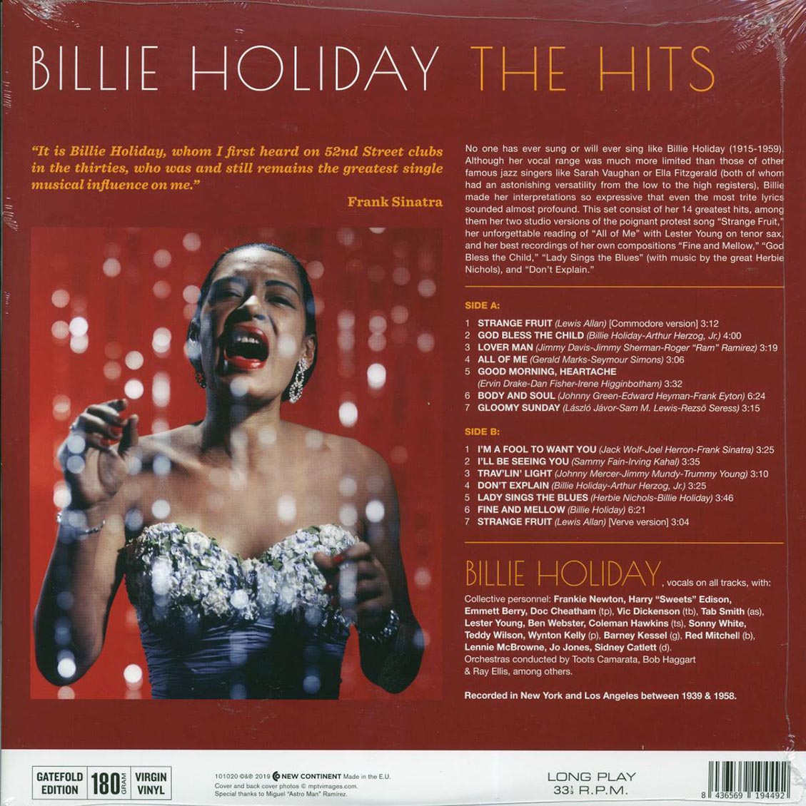 Billie Holiday - The Hits (ltd. ed.) (180g) - Vinyl LP, LP