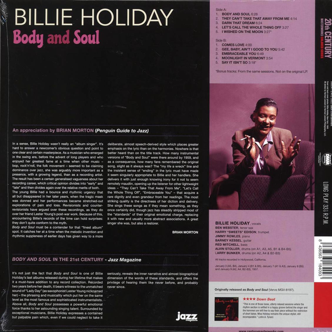 Billie Holiday - Body And Soul (+2 bonus tracks) (ltd. ed.) (180g) (purple vinyl) - Vinyl LP, LP