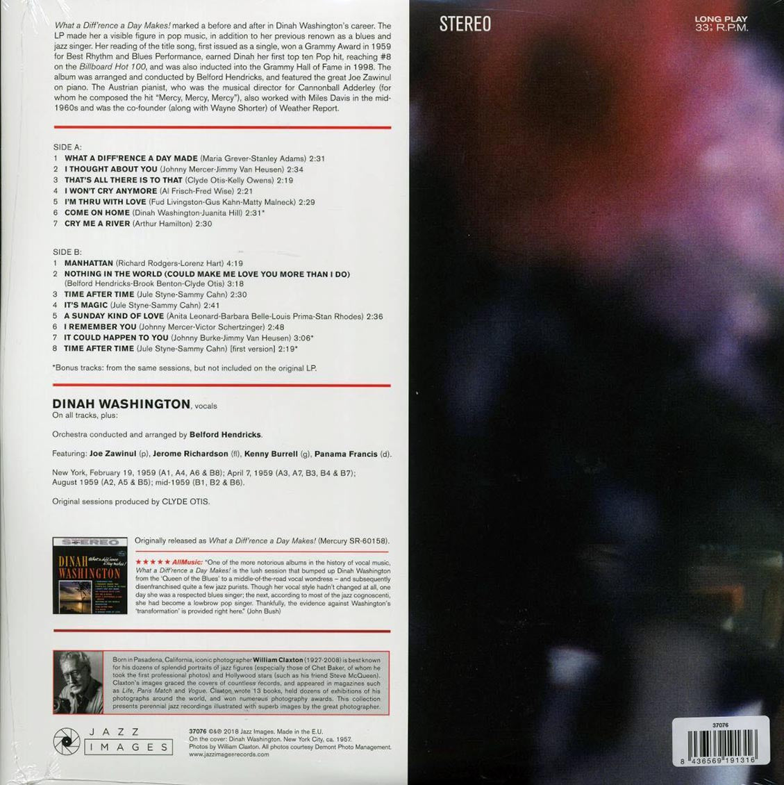 Dinah Washington - What A Difference A Day Makes! (+3 bonus tracks) (ltd. ed.) (180g) - Vinyl LP, LP