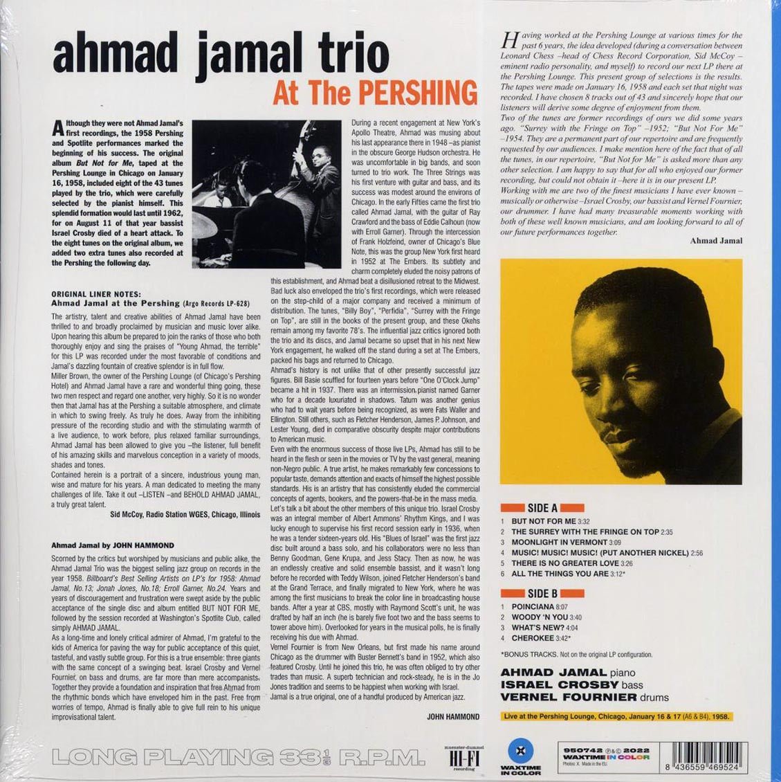 Ahmad Jamal Trio - Ahmad Jamal At The Pershing: But Not For Me (+2 bonus tracks) (ltd. ed.) (180g) (blue vinyl) - Vinyl LP, LP