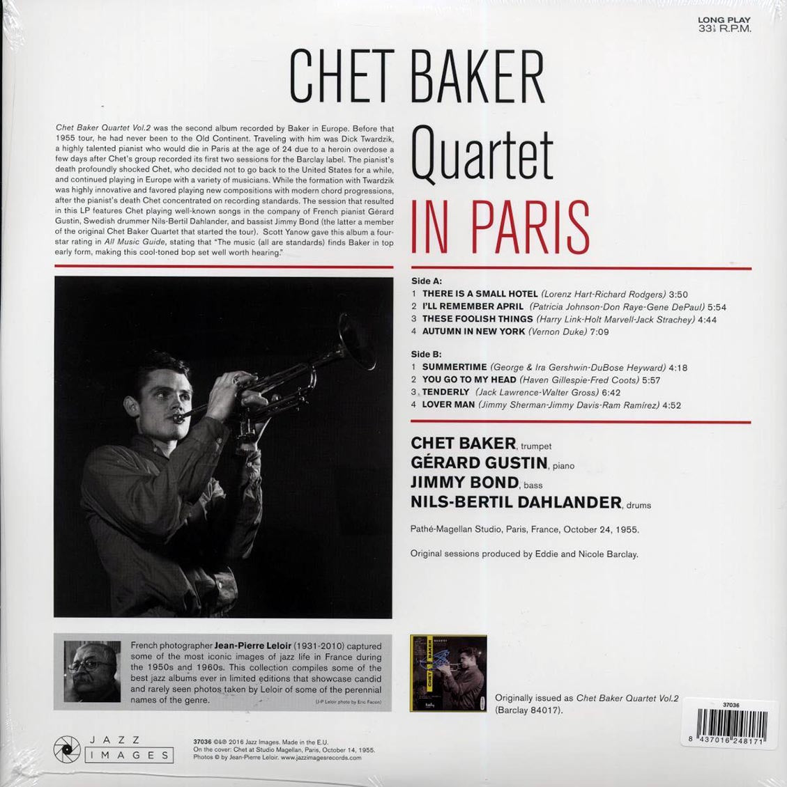 Chet Baker Quartet - In Paris (ltd. ed.) (180g) - Vinyl LP, LP