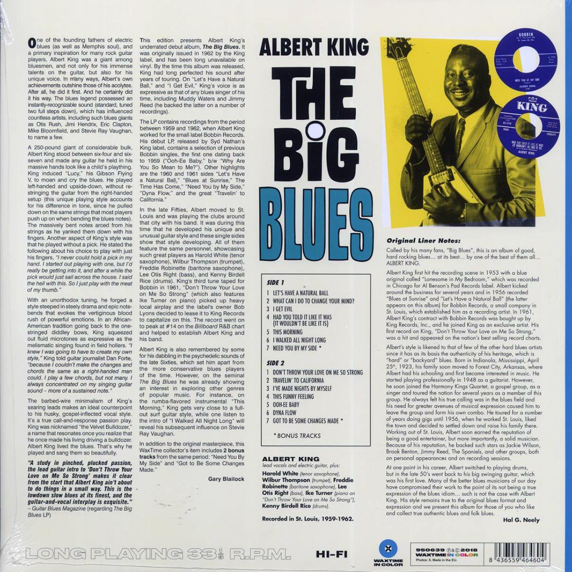 Albert King - The Big Blues (+2 bonus tracks) (ltd. ed.) (180g) (blue vinyl) - Vinyl LP, LP