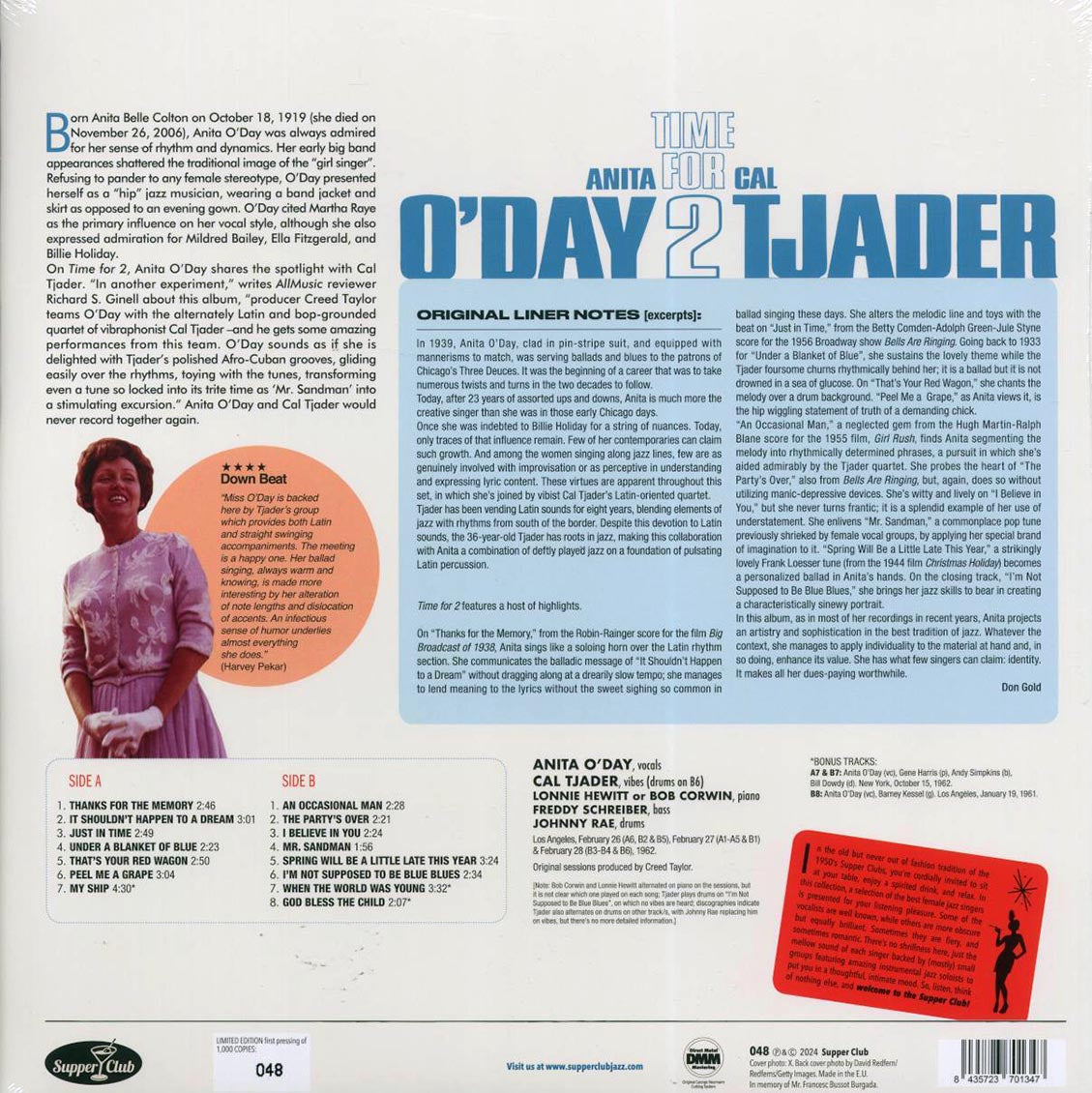 Anita O'Day, Cal Tjader - Time For 2 (ltd. ed.) (180g) - Vinyl LP, LP