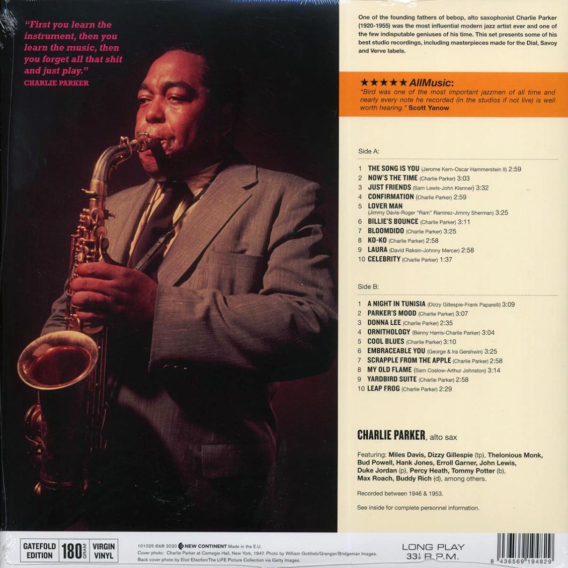 Charlie Parker - The Hits (ltd. ed.) (180g) - Vinyl LP, LP