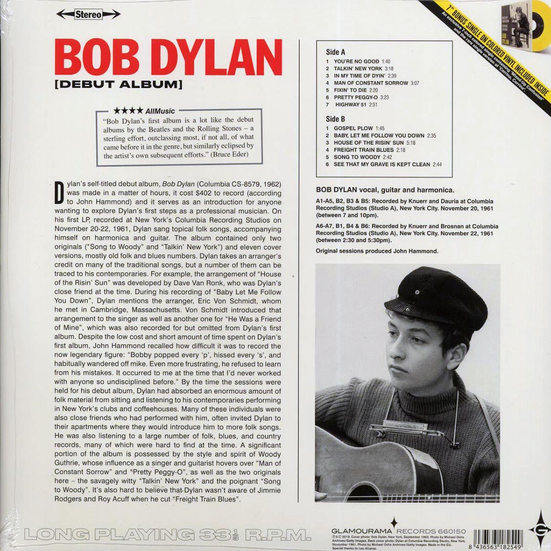Bob Dylan - Bob Dylan (ltd. ed.) (180g) (incl. 7") - Vinyl LP, LP