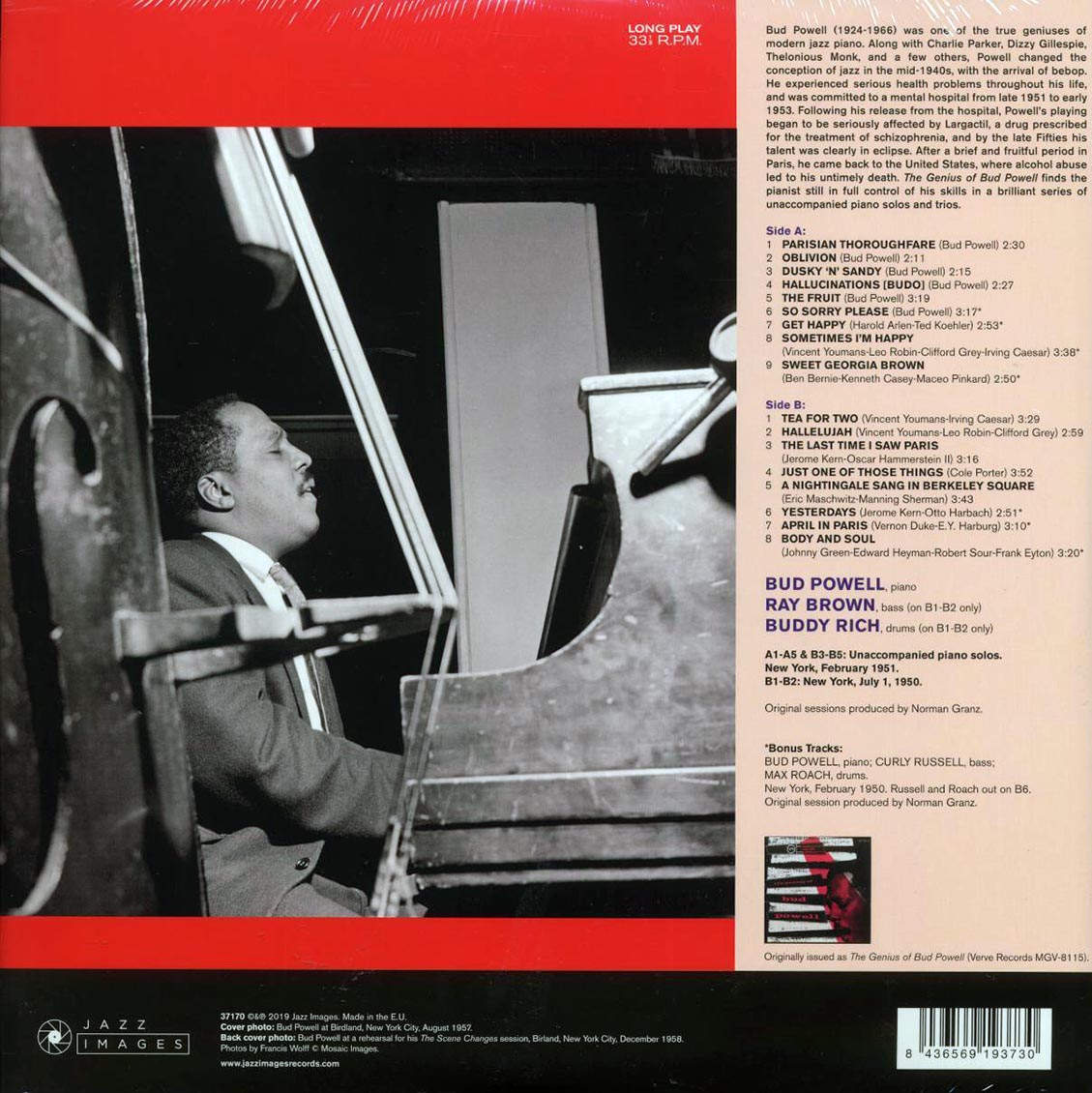 Bud Powell - The Genius Of Bud Powell (+7 bonus tracks) (ltd. ed.) (180g) - Vinyl LP, LP