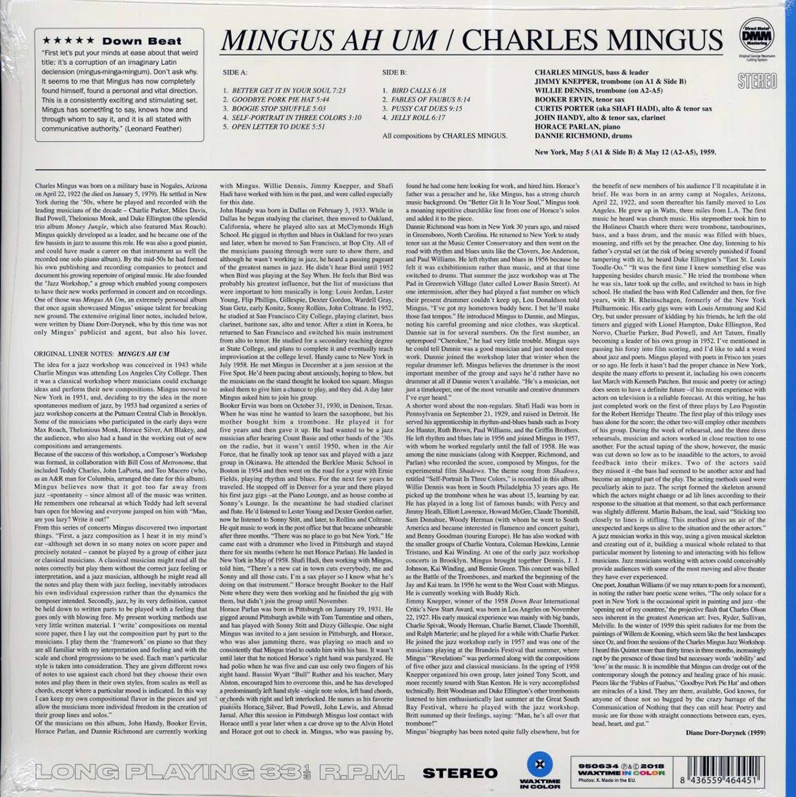 Charles Mingus - Mingus Ah Um (ltd. ed.) (180g) (blue vinyl) - Vinyl LP, LP