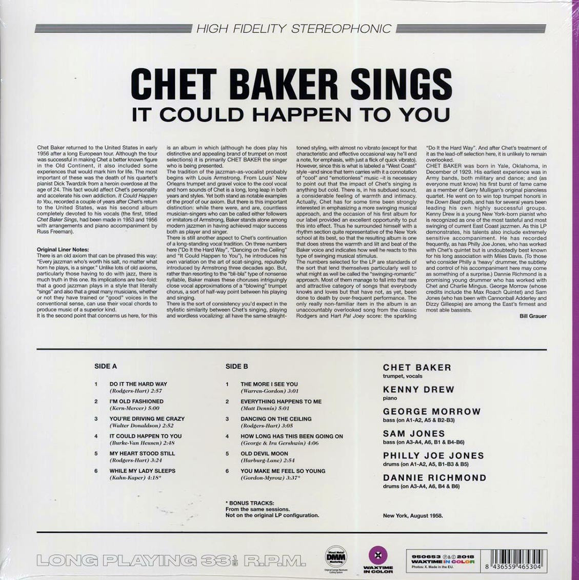 Chet Baker - Sings: It Could Happen To You (+2 bonus tracks) (ltd. ed.) (180g) (purple vinyl) - Vinyl LP, LP