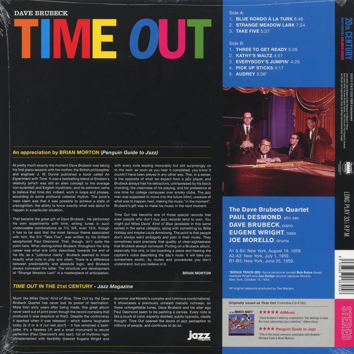 Dave Brubeck Quartet - Time Out (+bonus track) (ltd. ed.) (180g) (yellow vinyl) - Vinyl LP, LP