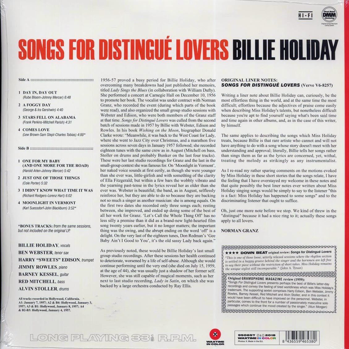 Billie Holiday - Songs For Distingué Lovers (+2 bonus tracks) (ltd. ed.) (180g) (orange vinyl) - Vinyl LP, LP