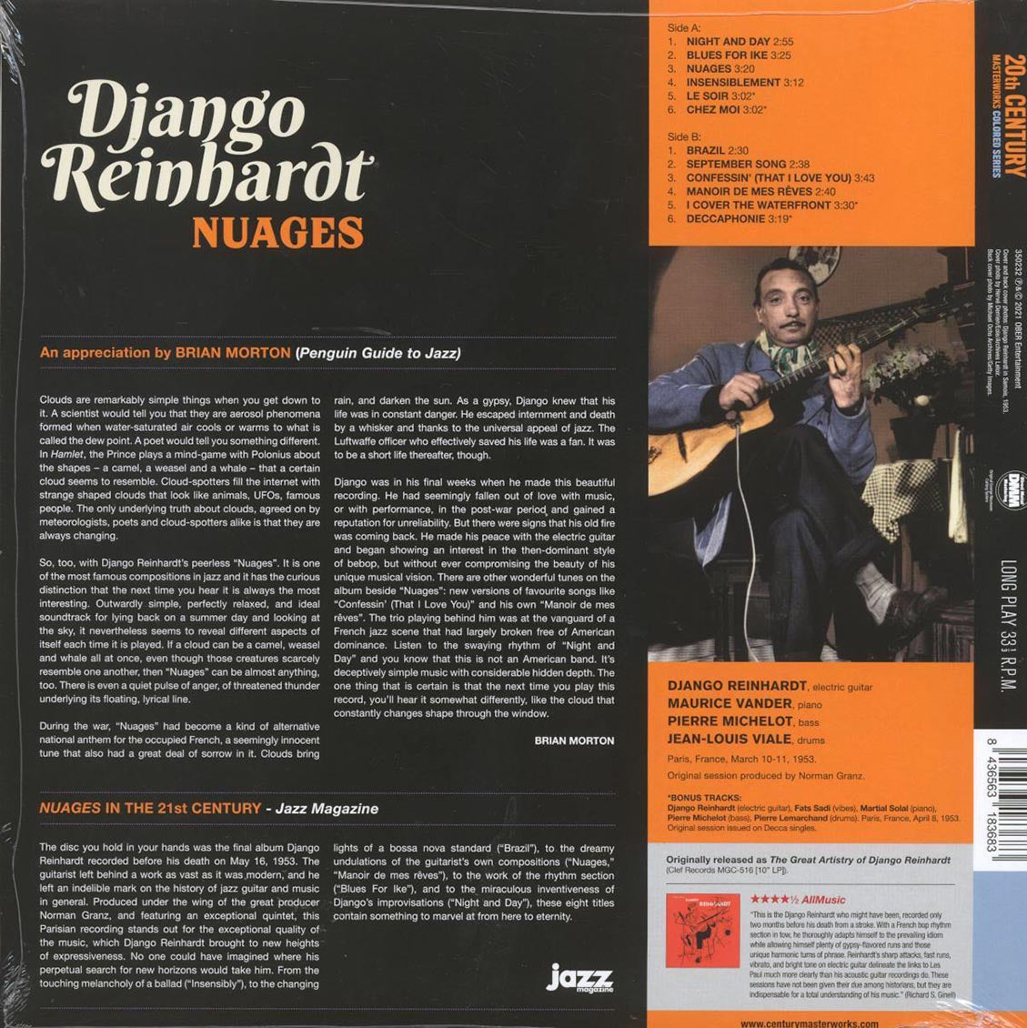 Django Reinhardt - Nuages (+4 bonus tracks) (ltd. ed.) (180g) (orange vinyl) - Vinyl LP, LP