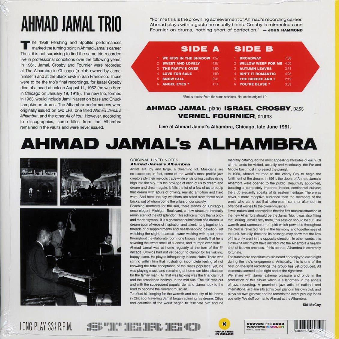 Ahmad Jamal - Ahmad Jamal's Alhambra (+2 bonus tracks) (ltd. ed.) (180g) (yellow vinyl) - Vinyl LP, LP