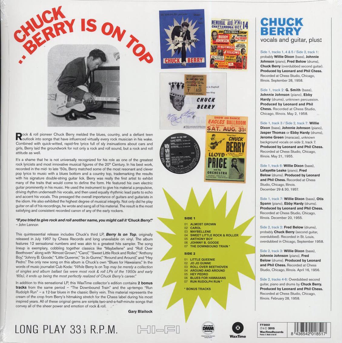 Chuck Berry - Berry Is On Top (+2 bonus tracks) (ltd. ed.) (180g) - Vinyl LP, LP
