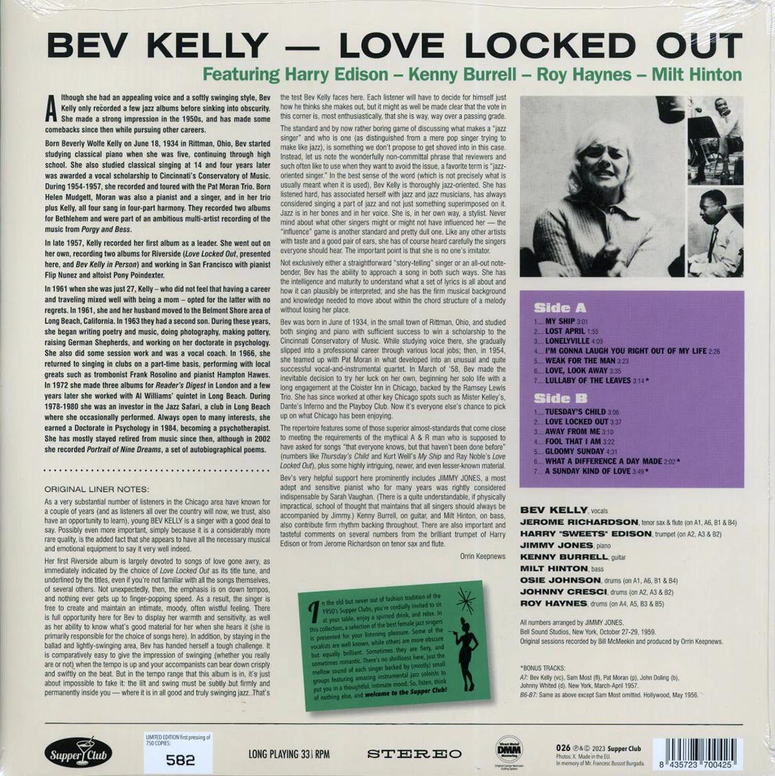Bev Kelly - Love Locked Out (+3 bonus tracks) (ltd. ed.) (180g) - Vinyl LP, LP