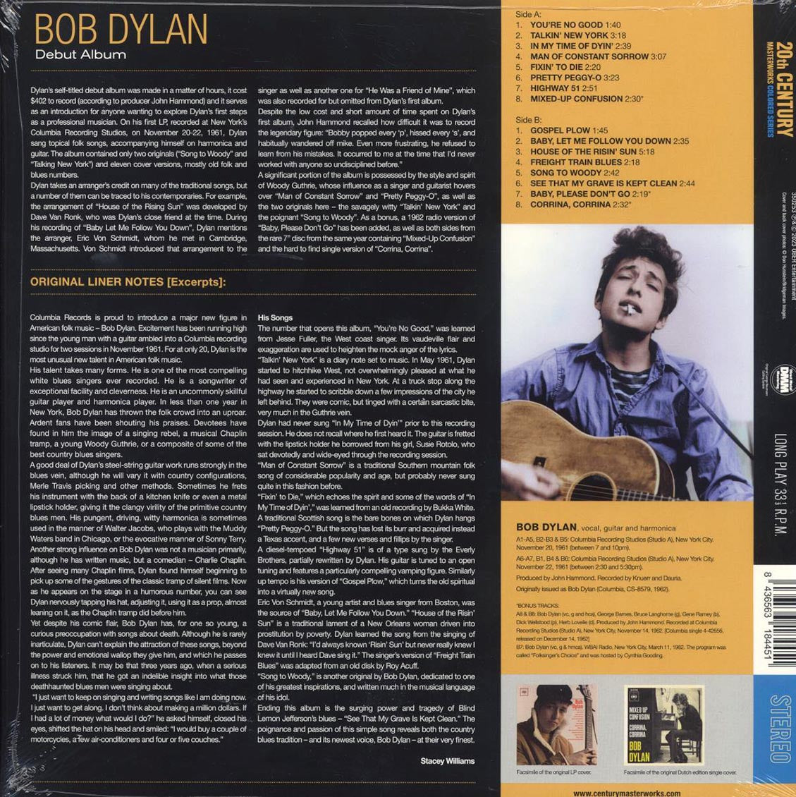 Bob Dylan - Bob Dylan (+3 bonus tracks) (ltd. ed.) (180g) (blue vinyl) - Vinyl LP, LP