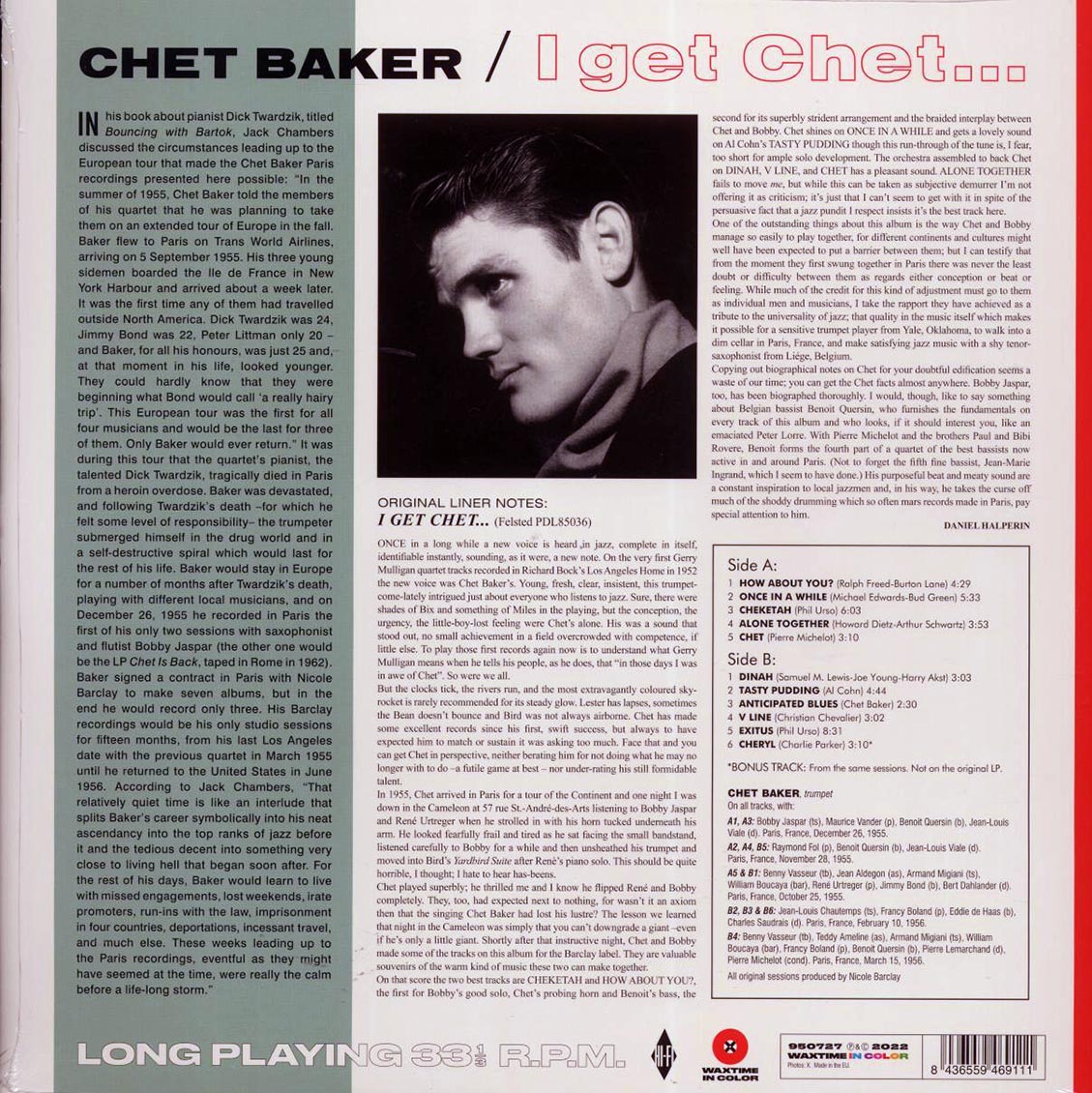 Chet Baker, Bobby Jaspar - I Get Chet (+bonus track) (ltd. ed.) (180g) (red vinyl) - Vinyl LP, LP
