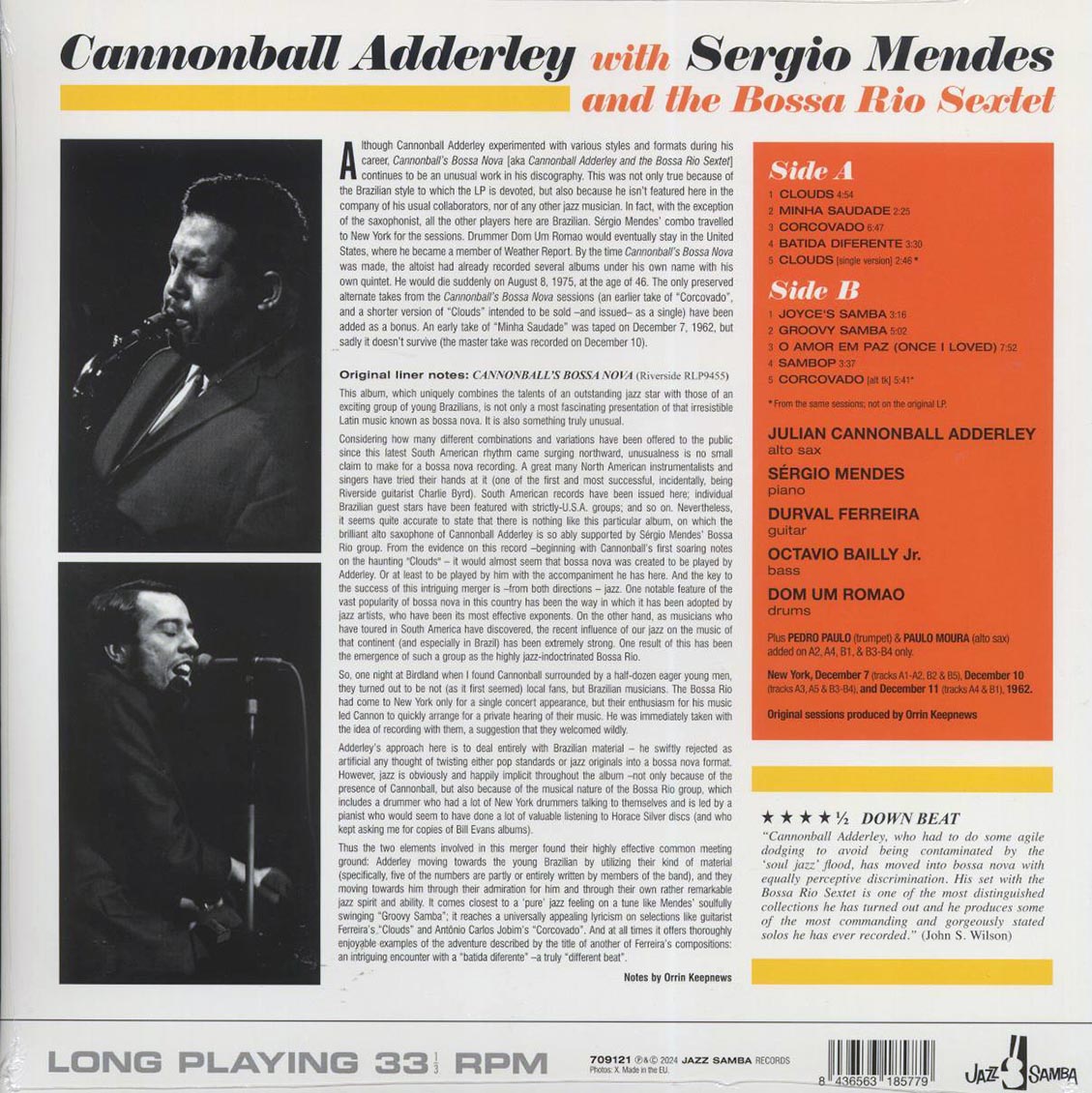 Cannonball Adderley, Sergio Mendes & Bossa Rio Sextet - Cannonball Adderley With Sergio Mendes And Bossa Rio Sextet (+2 bonus tracks) (ltd. ed.) (180g) - Vinyl LP, LP