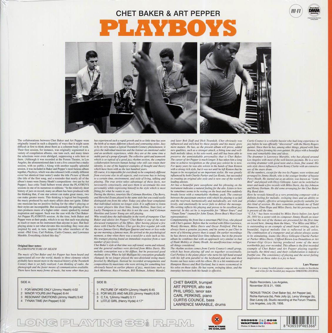 Chet Baker, Art Pepper - Playboys (+bonus track) (ltd. ed.) (180g) (orange vinyl) - Vinyl LP, LP