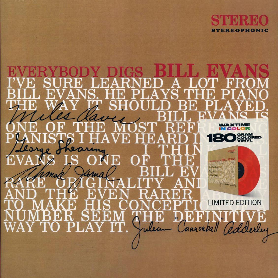 Bill Evans - Everybody Digs Bill Evans (ltd. ed.) (180g) (red vinyl) - Vinyl LP