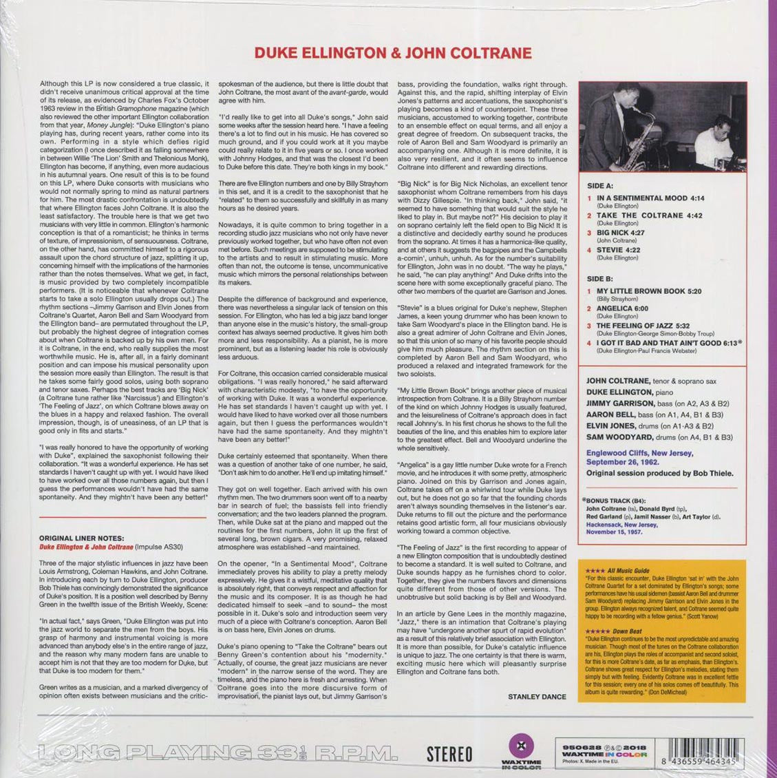 Duke Ellington, John Coltrane - Duke Ellington & John Coltrane (+bonus track) (180g) (purple vinyl) (remastered) - Vinyl LP, LP