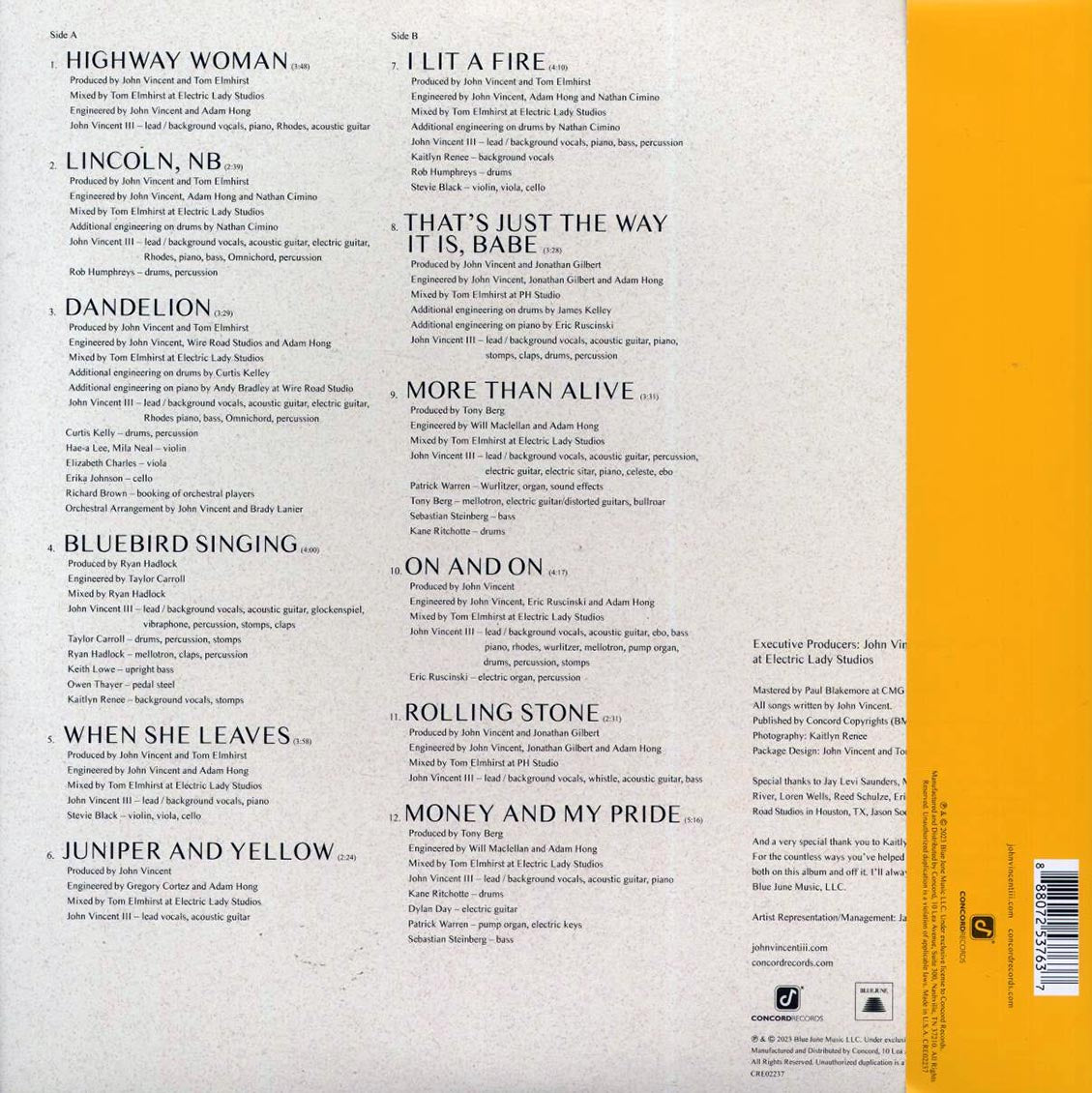 John Vincent III - Songs For The Cavern - Vinyl LP, LP