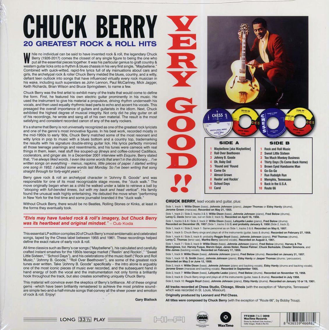Chuck Berry - Very Good!! 20 Greatest Rock & Roll Hits (ltd. ed.) (180g) - Vinyl LP, LP