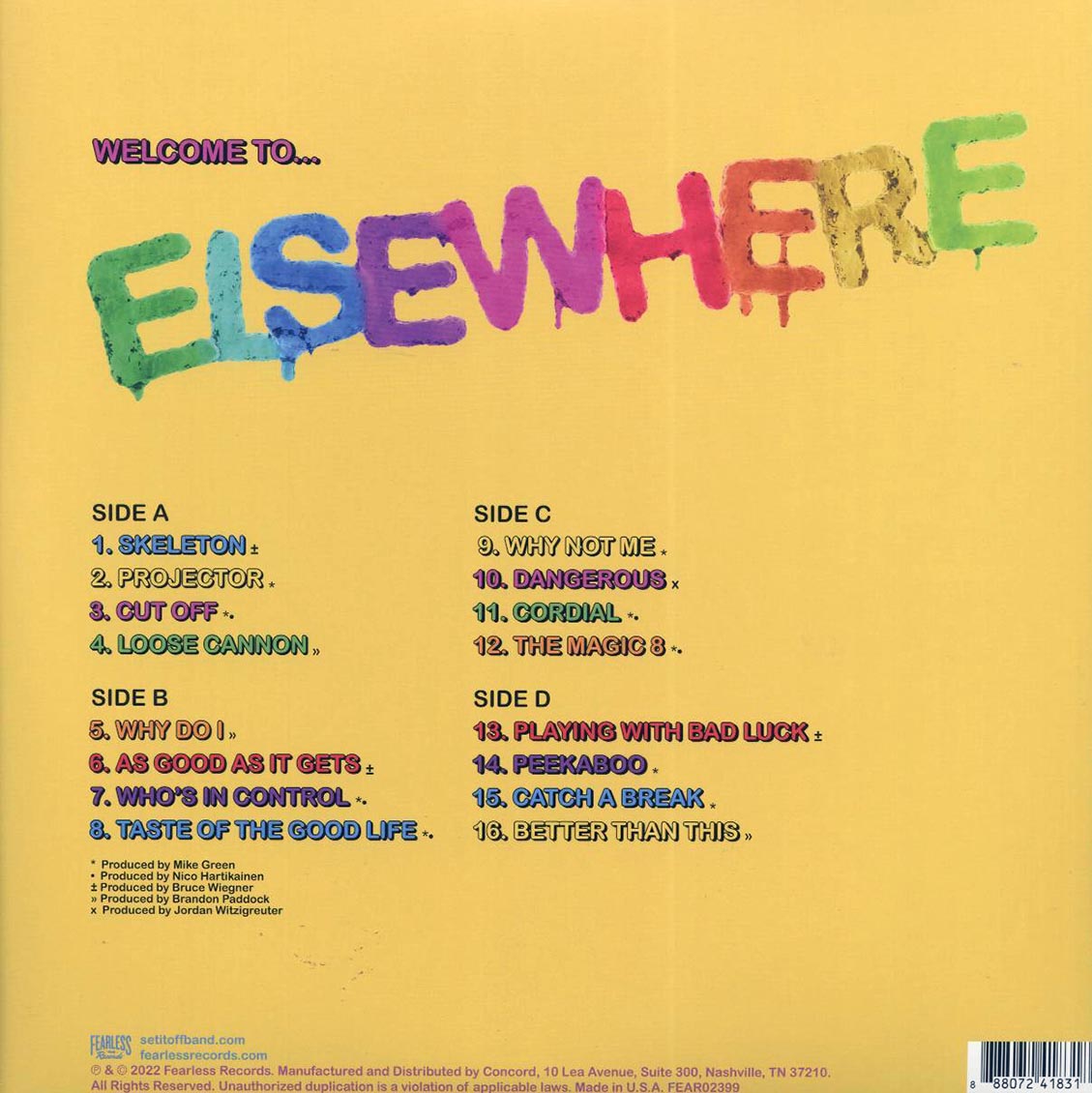 Set It Off - Elsewhere (ltd. ed.) (2xLP) (yellow vinyl) - Vinyl LP, LP