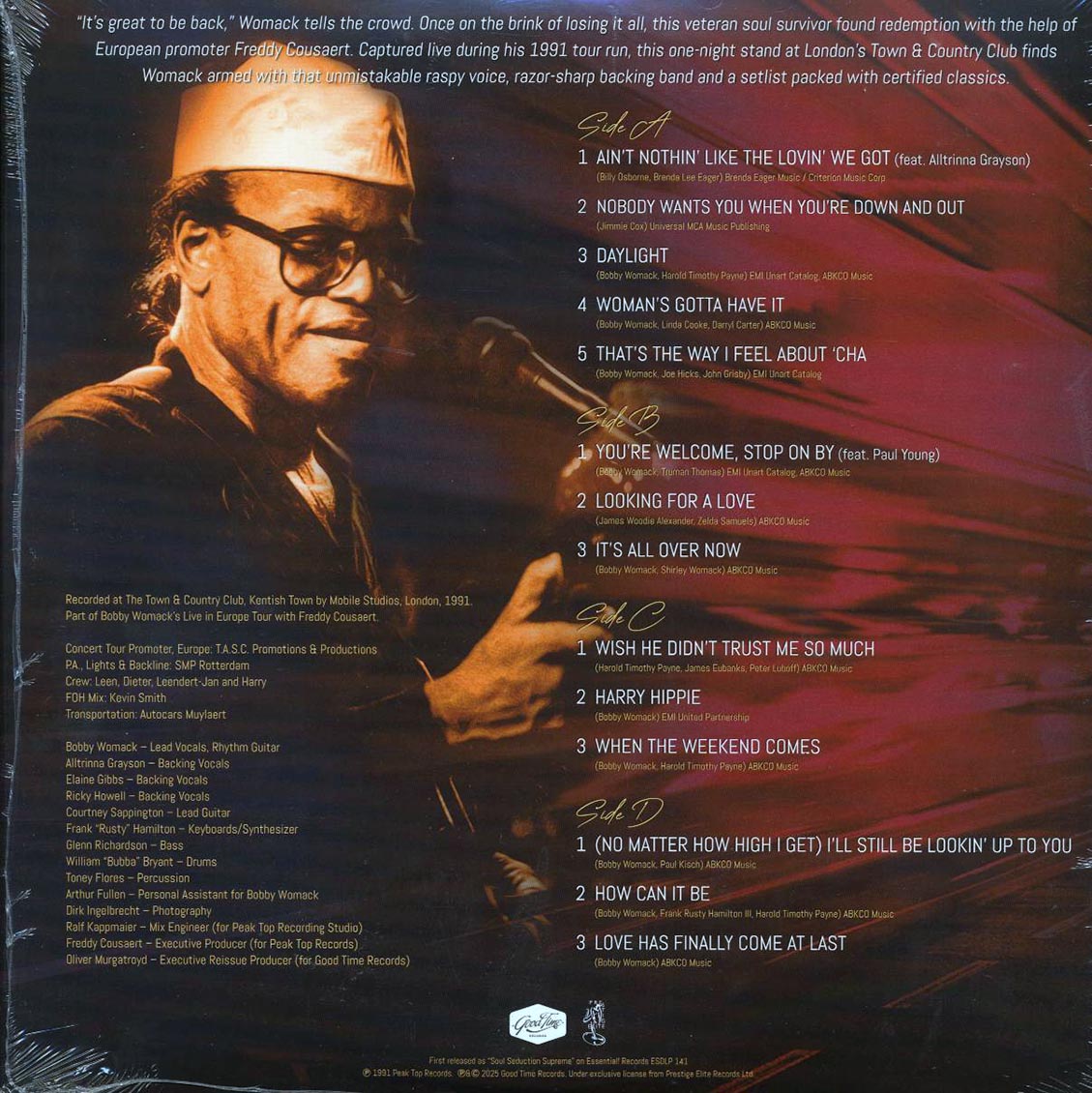 Bobby Womack - Live In London (RSD 2025) (2xLP) (180g) (red velvet cake vinyl) - Vinyl LP, LP