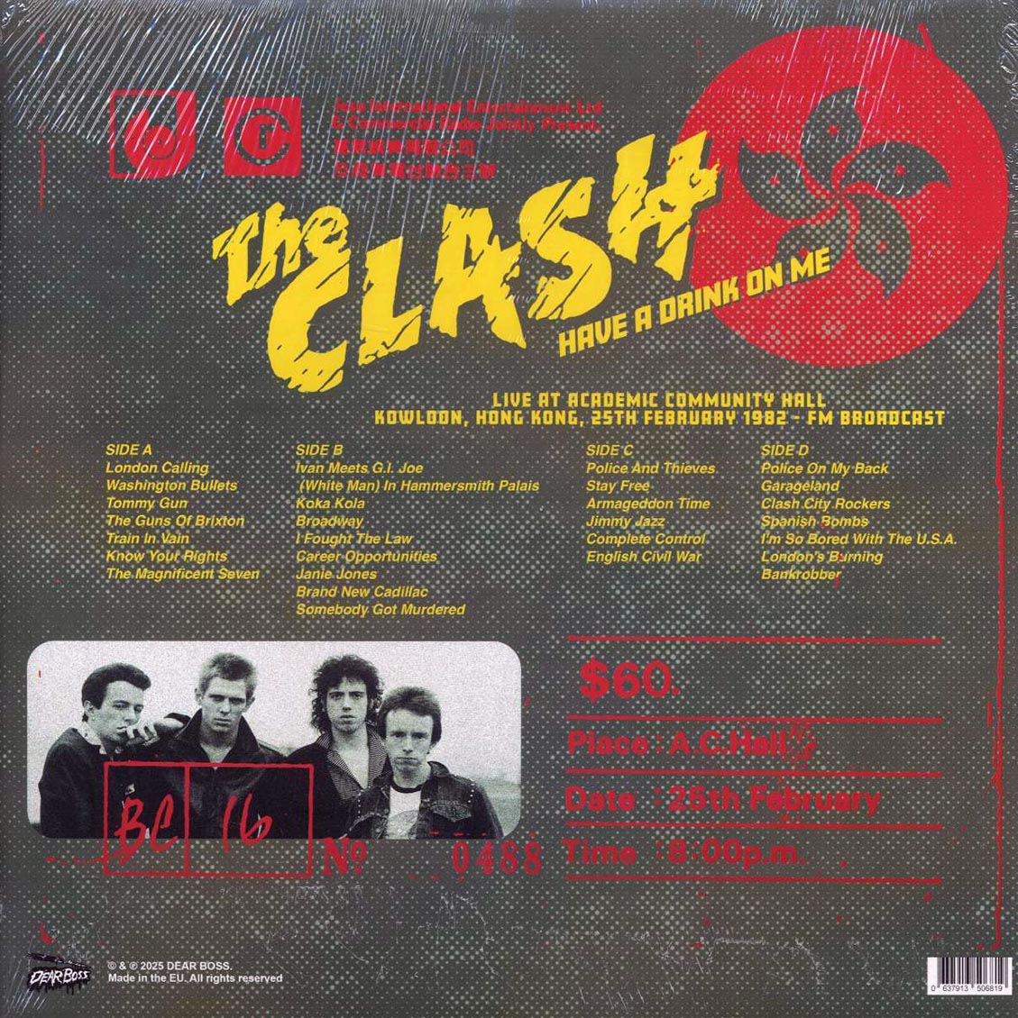 The Clash - Have A Drink On Me: Live At Academic Community Hall, Kowloon, Hong Kong, 25th February 1982 (2xLP) - Vinyl LP, LP