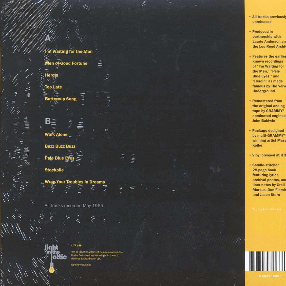 Lou Reed - Words & Music, May 1965 (yellow vinyl) (RTI press) - Vinyl LP, LP