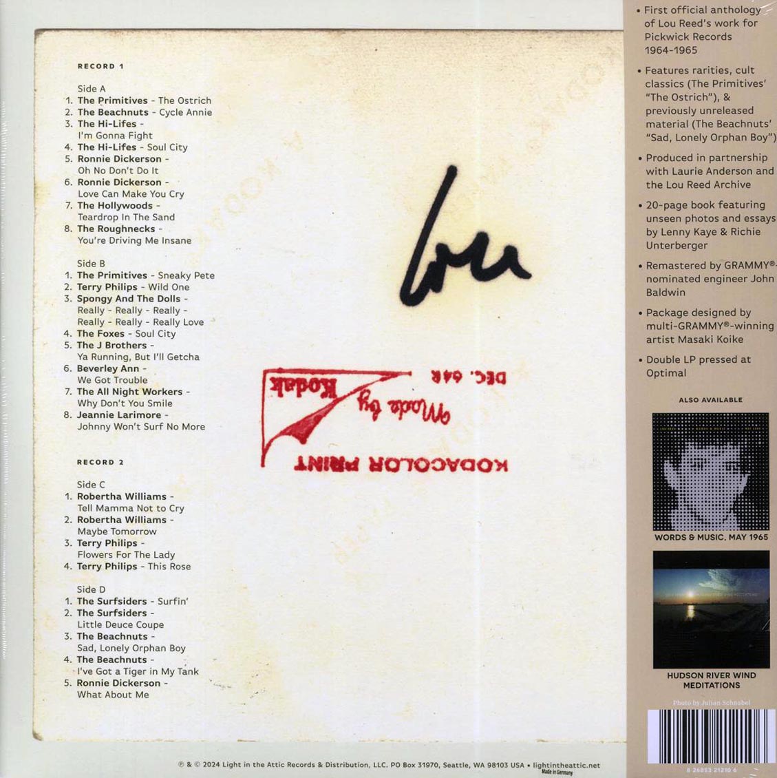 The Surfsiders, The Primitives, The Hi-Lifes, The Beachnuts, Etc. - Why Don't You Smile Now: Lou Reed At Pickwick Records 1964-65 (2xLP) - Vinyl LP, LP