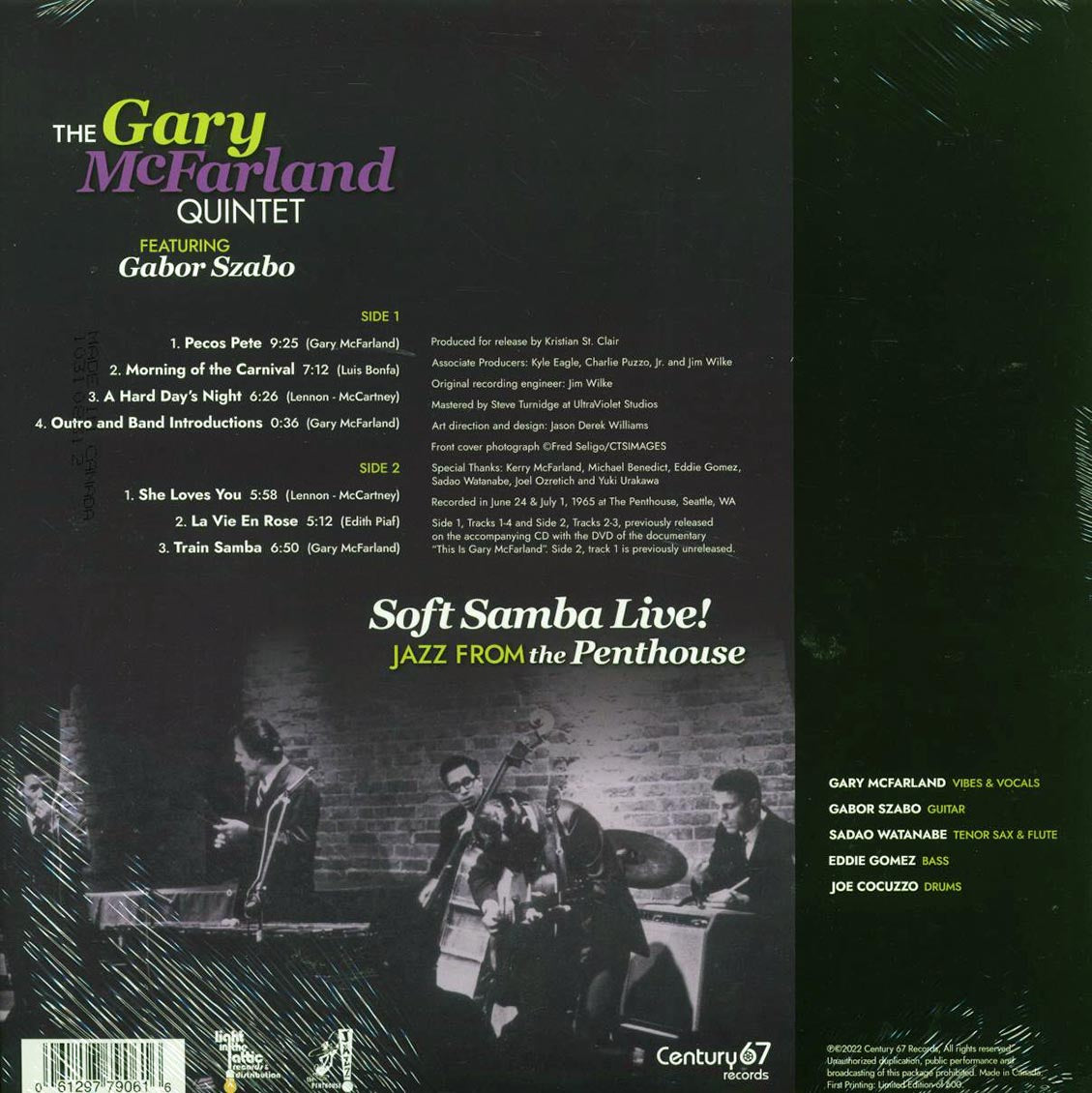 The Gary McFarland Quintet, Gabor Szabo - Soft Samba Live! Jazz From The Penthouse (ltd. ed.) - Vinyl LP, LP