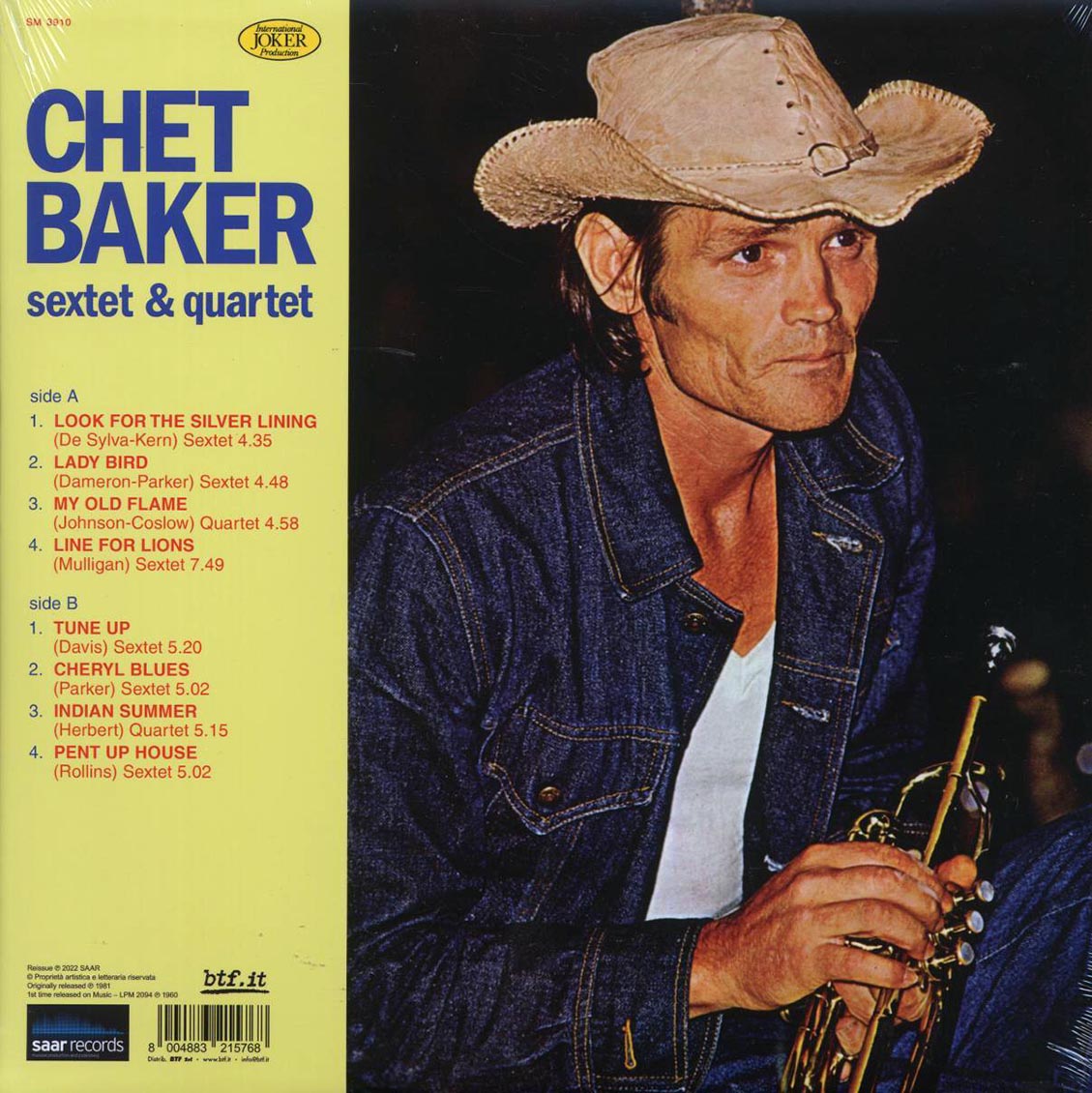 Chet Baker - Sextet & Quartet (RSD 2022) (180g) (yellow vinyl) - Vinyl LP, LP