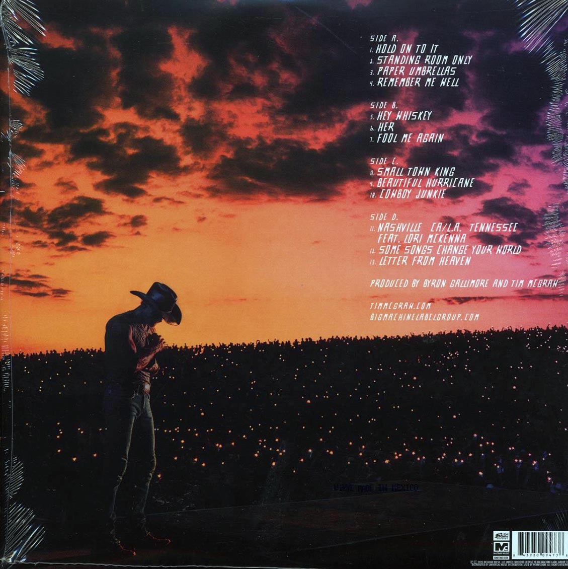 Tim McGraw - Standing Room Only (2xLP) (clear vinyl) - Vinyl LP, LP