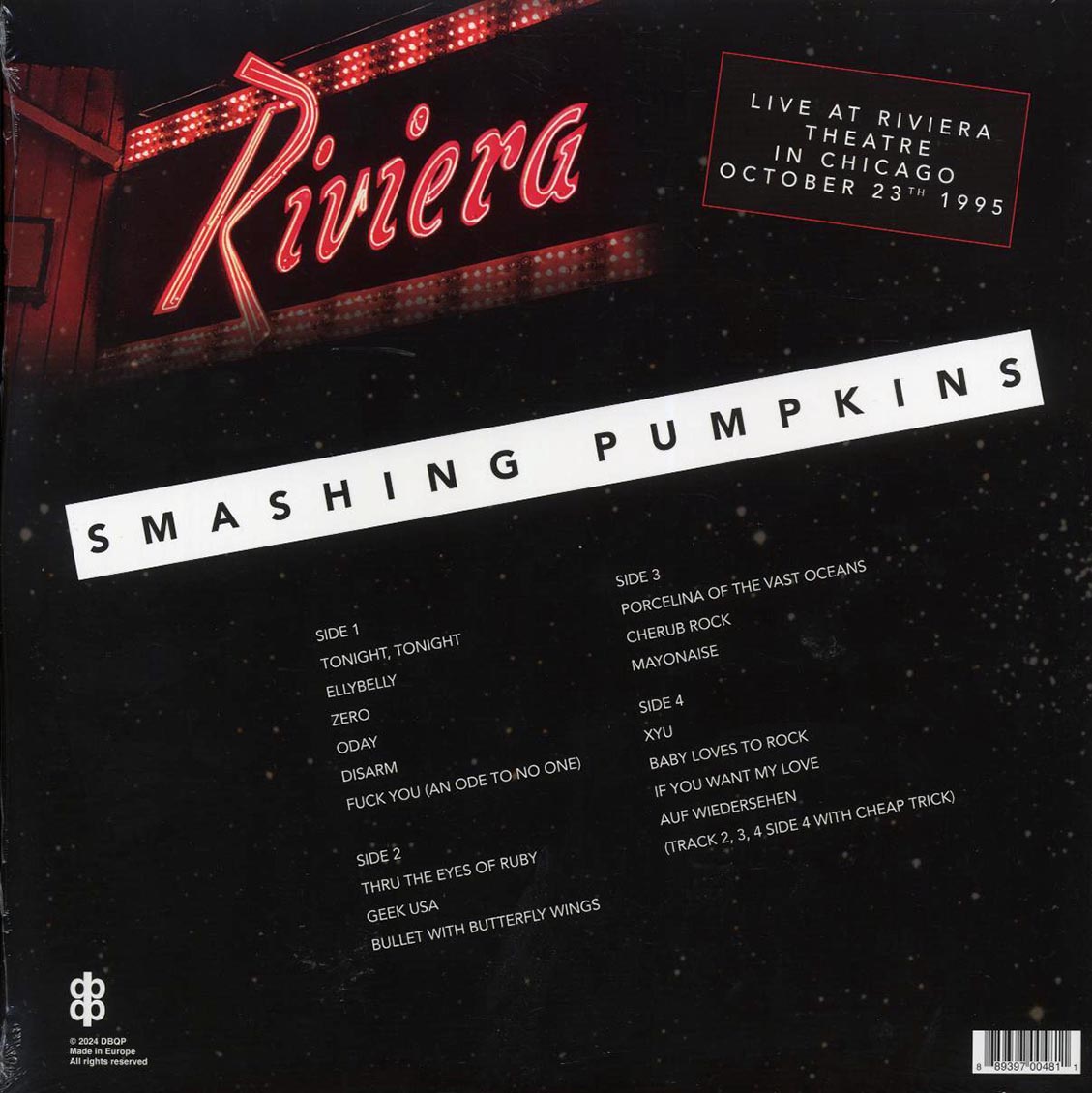 Smashing Pumpkins - Live At Riviera Theatre In Chicago, October 23th 1995 (2xLP) - Vinyl LP, LP