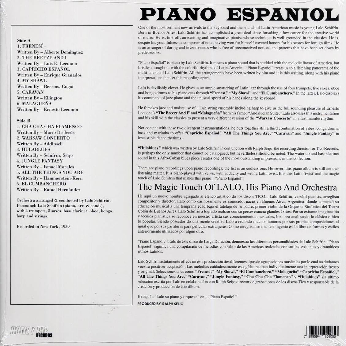 Lalo Schifrin - Piano Espanol - Vinyl LP, LP