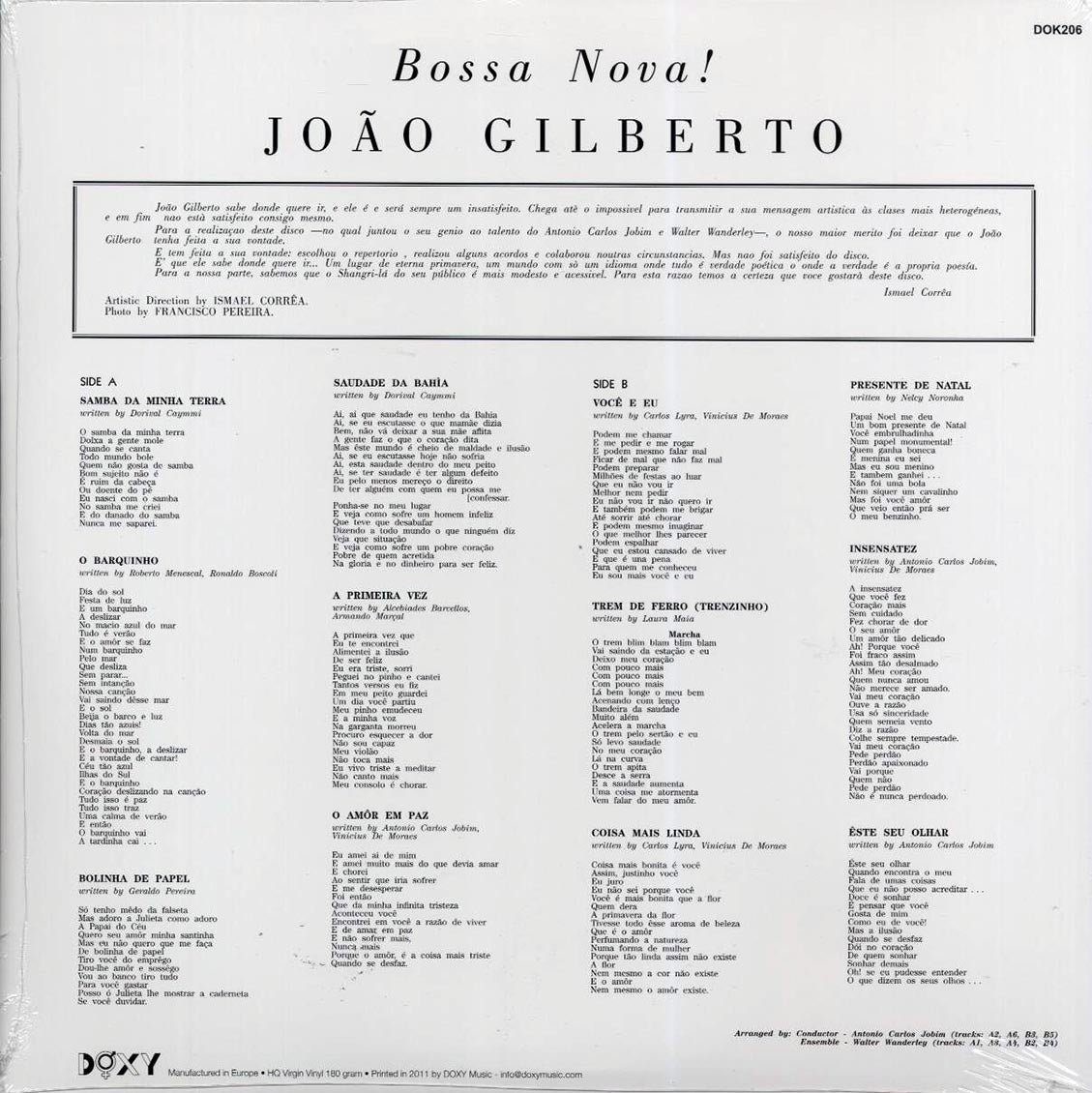 Joao Gilberto - Bossa Nova! (180g) (incl. CD) - Vinyl LP, LP